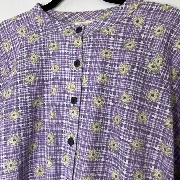 Vintage floral drawstring wais buttons down sweatshirt - Picture 1 of 9